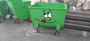 سطل زباله گالوانیزه ورق سیاه رنگی