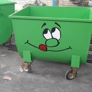 سطل زباله گالوانیزه ورق سیاه رنگی