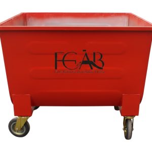 مخزن زباله گالوانیزه رنگ شده قرمز