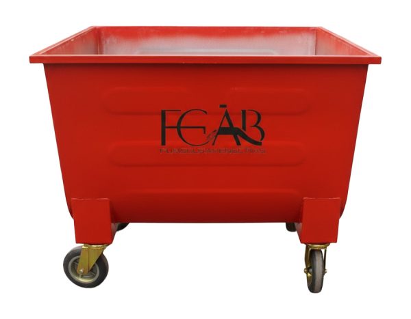 مخزن زباله گالوانیزه رنگ شده قرمز