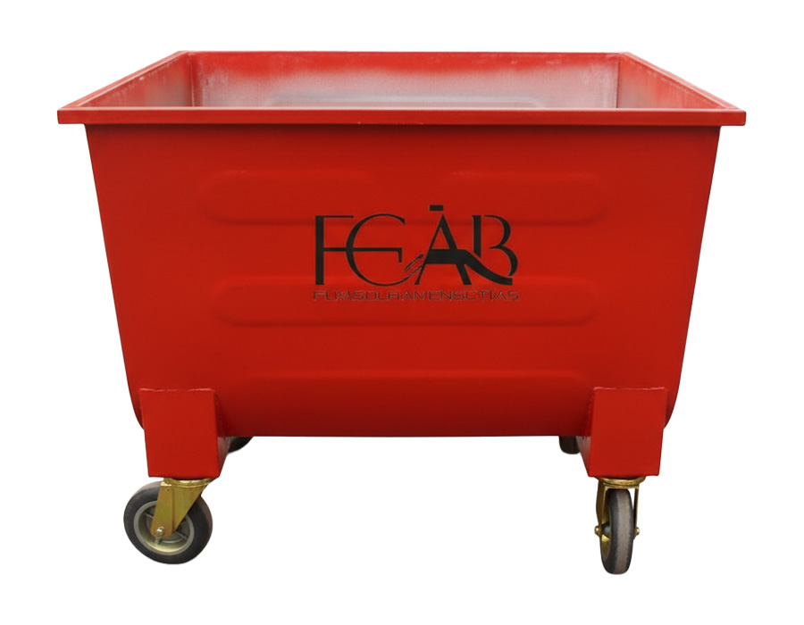 مخزن زباله گالوانیزه رنگ شده قرمز