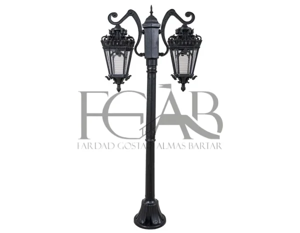 پایه چراغ باغی دوشاخه پایه چراغ باغی دوشاخه